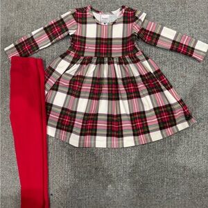 Skater long sleeve Christmas dress and leggings